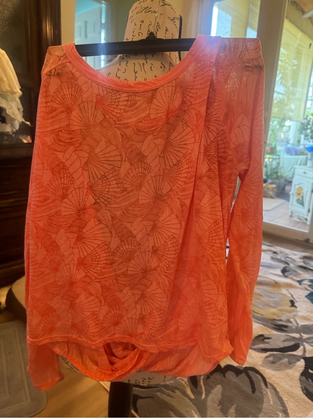 Reel legends large Lightweight Orange Patterned Women's Top